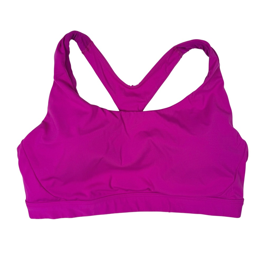 Athleta Sports Bra Women Medium Magenta Purple Racerback Workout Active